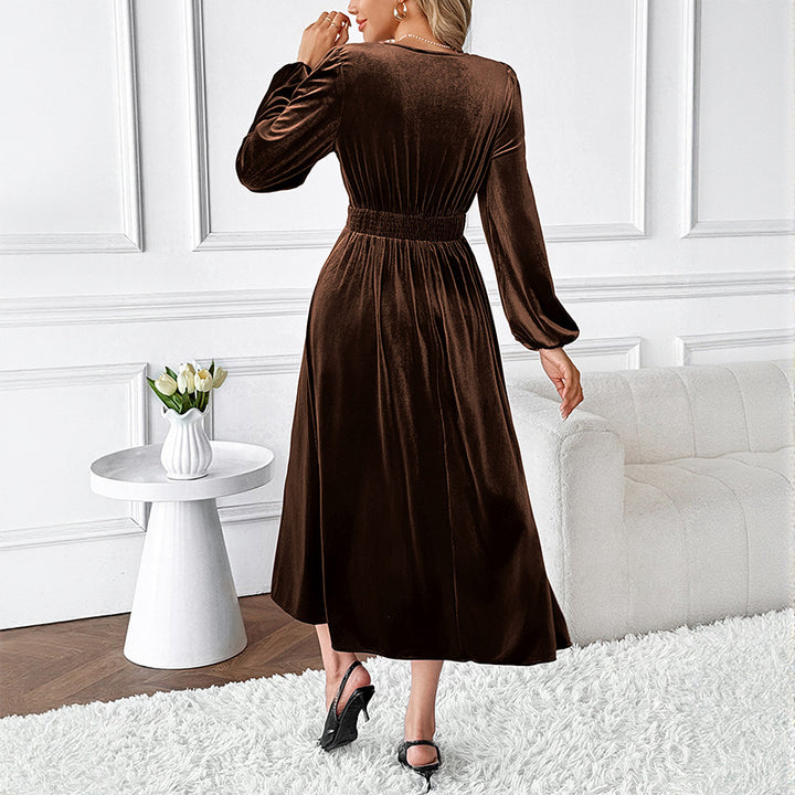 Damen Elegantes Maxikleid mit Spitzenakzenten Drune