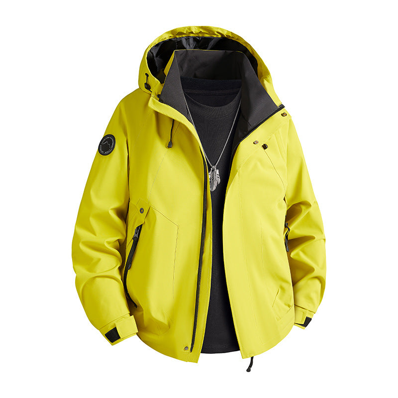 Herren wasserdichte Softshelljacke mit Kapuze und Fleece-Innenfutter Drune