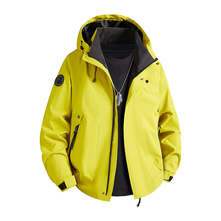 Herren wasserdichte Softshelljacke mit Kapuze und Fleece-Innenfutter Drune