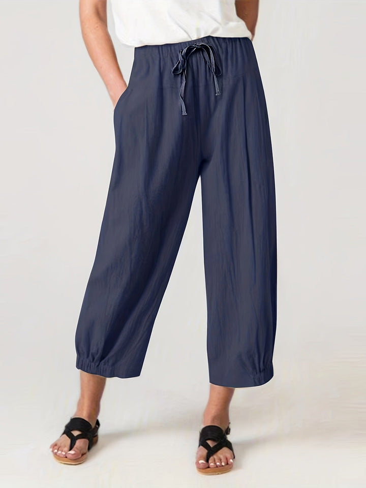 Damen Bequeme Sommerhose mit elastischem Bund Drune