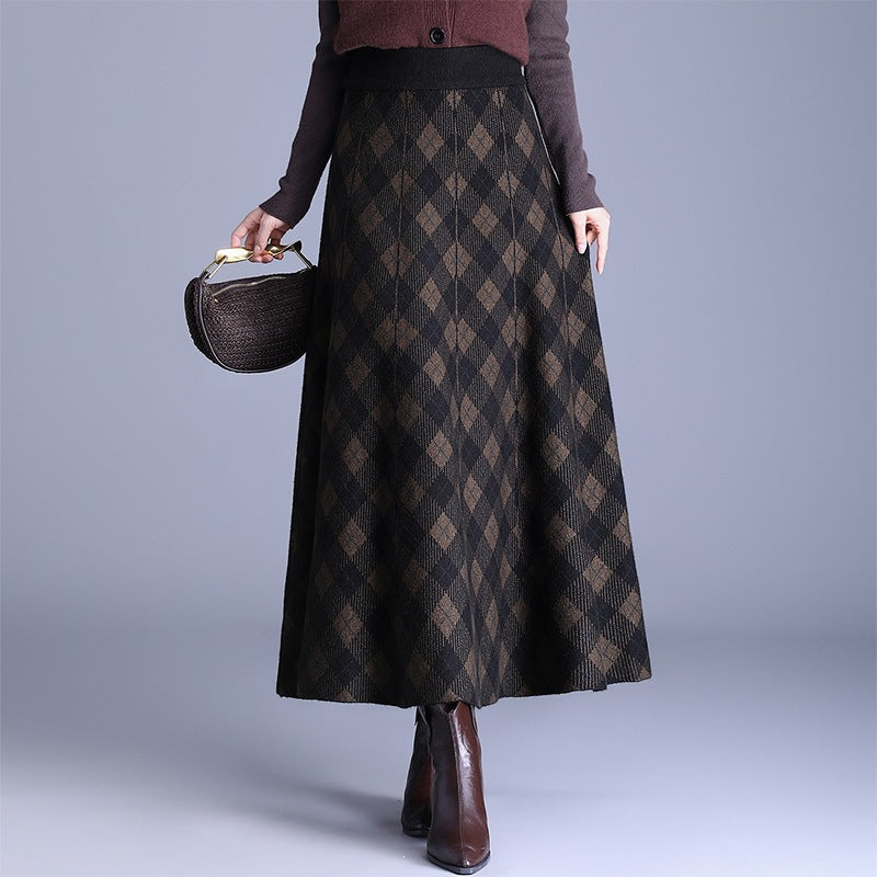 Damen Eleganter Maxirock mit geometrischem Muster Drune