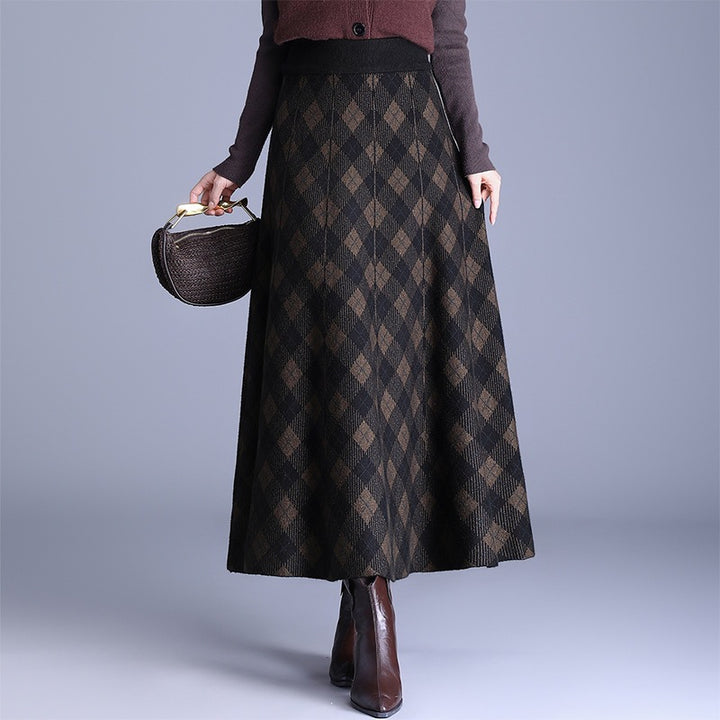 Damen Eleganter Maxirock mit geometrischem Muster Drune