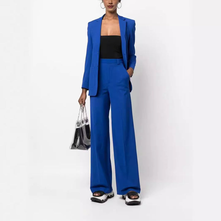 Damen High‑Waist Weitbein‑Hose im Tailoring‑Look Drune