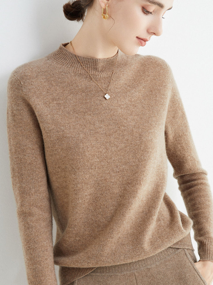 Damen Kurz-Mockneck-Pullover aus Kaschmir‑Look mit leichter Flauschoptik Drune