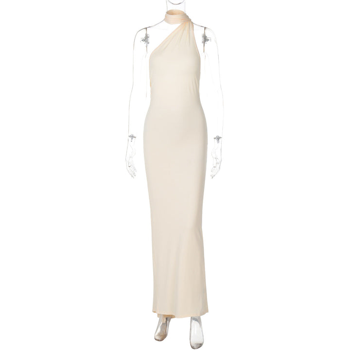 Damen Elegantes One-Shoulder Abendkleid Drune