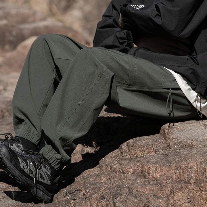 Herren Weite Relaxed-Cargo-Freizeithose mit Tunnelzugbund & Multifunktions‑Taschen Drune