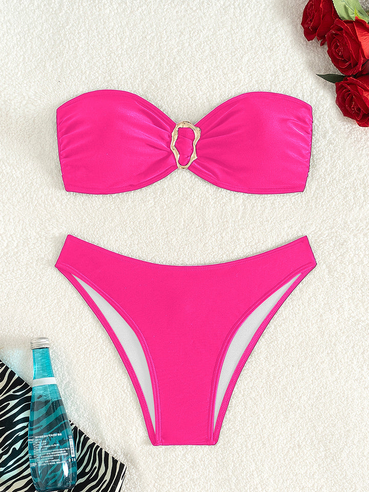 Damen Bandeau-Bikini mit eleganter Goldschließe Drune
