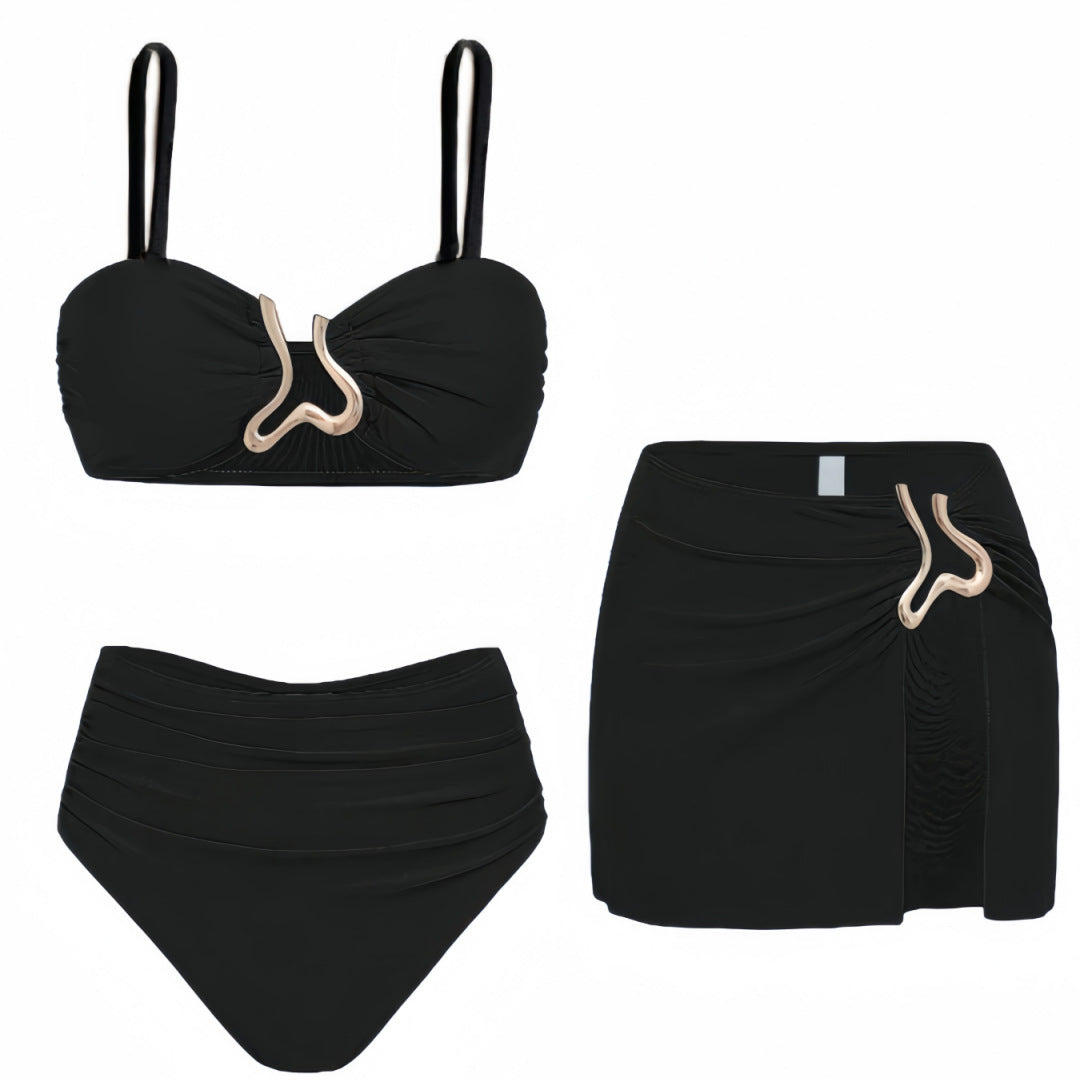 Damen Bikiniset mit elegantem Wickelrock und modischem Design Drune
