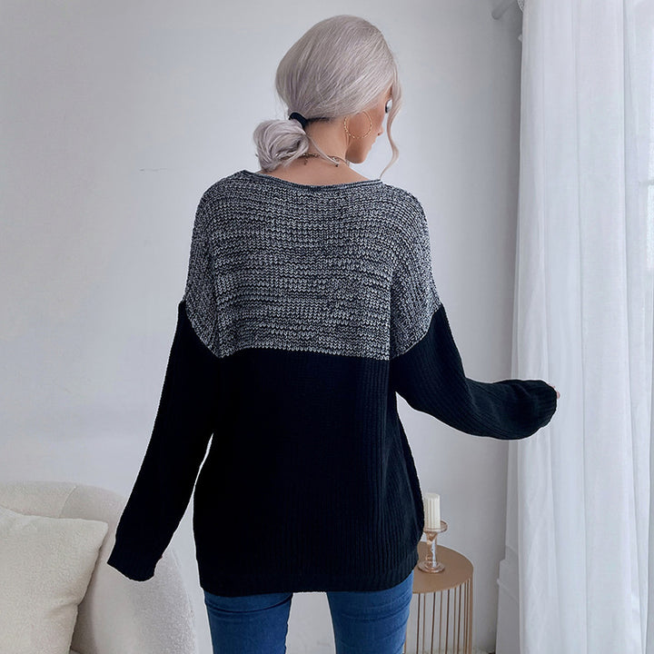 Damen Weit geschnittener Grobstrickpullover mit Raglanärmeln und Rundausschnitt Drune