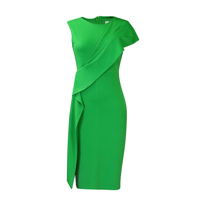 Damen Elegantes Wickelkleid mit asymmetrischem Drapierungsdesign Drune