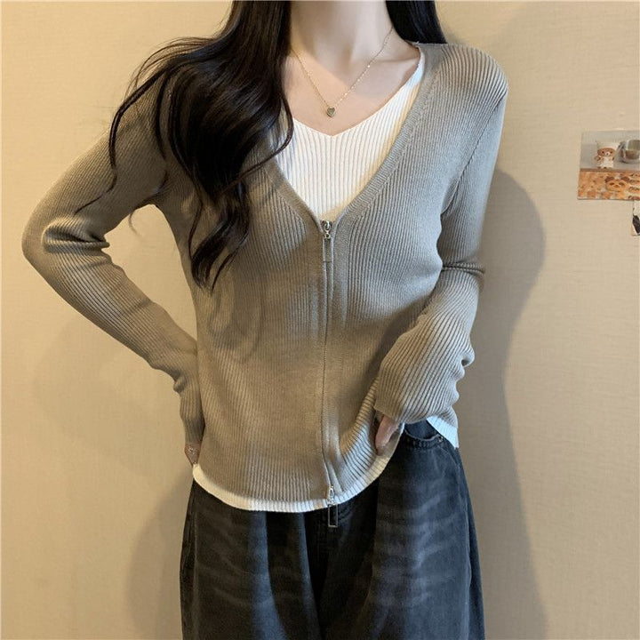 Damen Strickjacke mit hochwertigem Reißverschluss Drune