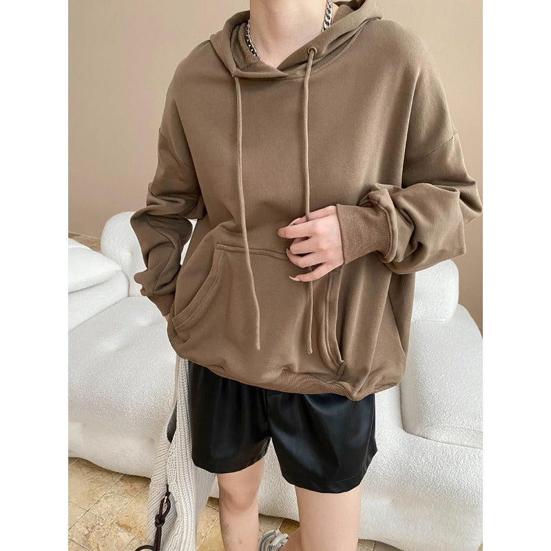 Damen gemütlicher Kapuzenpullover mit lässigem Schnitt und vorteilhaftem Saum Drune