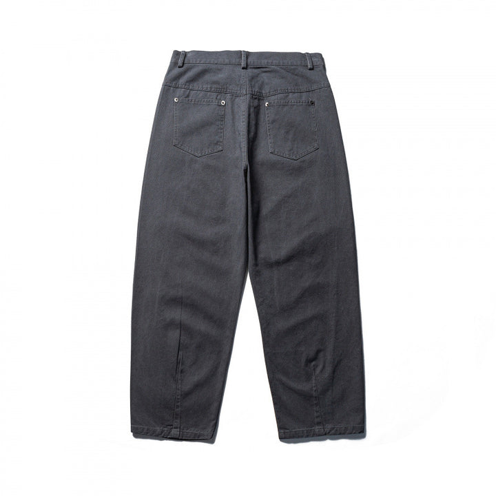 Herren Weite Tapered-Denimhose mit hoher Taille und markanten Schrittabnähern Drune