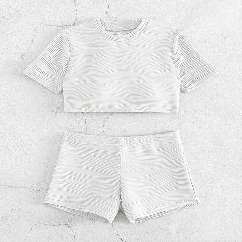 Damen Crop-Top und Shorts Set Drune