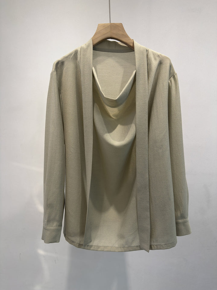Damen Eleganter Drapierter Vordercardigan Drune