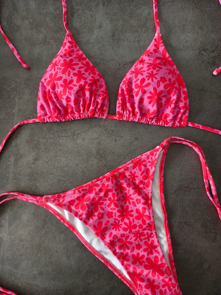 Damen Triangel-Bikini mit floralem Design Drune