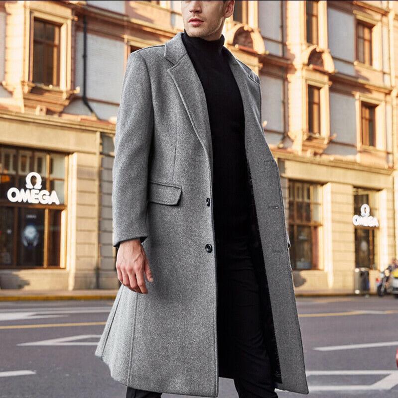 Herren eleganter Langmantel aus hochwertigem Material Drune