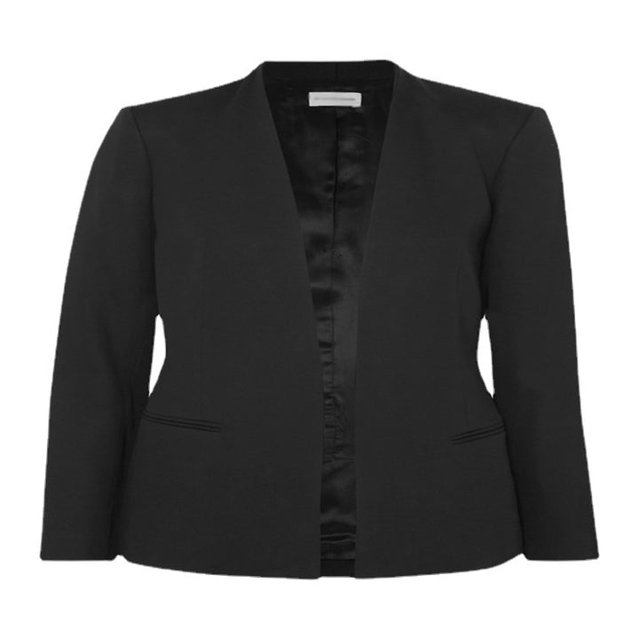 Damen Zweiteiliges Tailoring-Set aus Stretchkrepp mit offenem Longblazer und verkürzter Zigarettenhose Drune