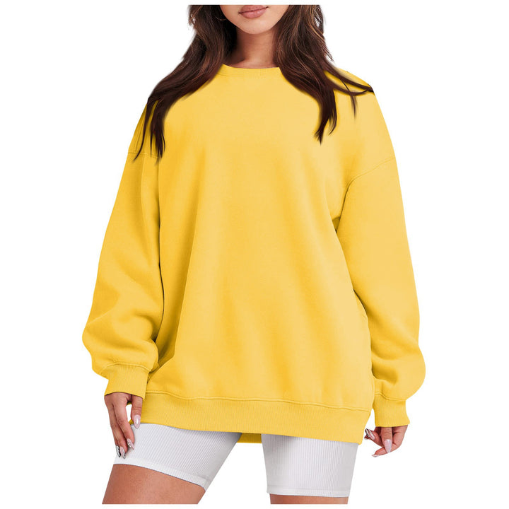 Damen nan Longline-College-Sweatshirt mit geripptem Saum, Raglanärmeln und angerauter Innenseite Drune