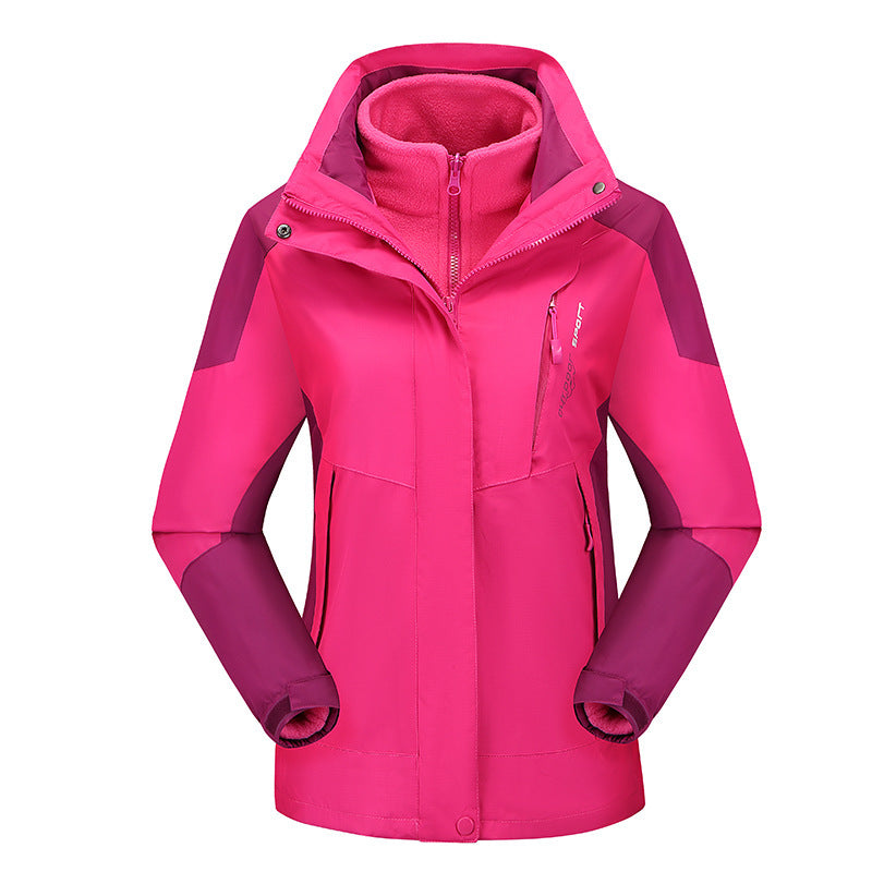 Damen vielseitige Outdoorjacke mit abnehmbarer Fleece‑Innenjacke und winddichter Softshell‑Hülle Drune