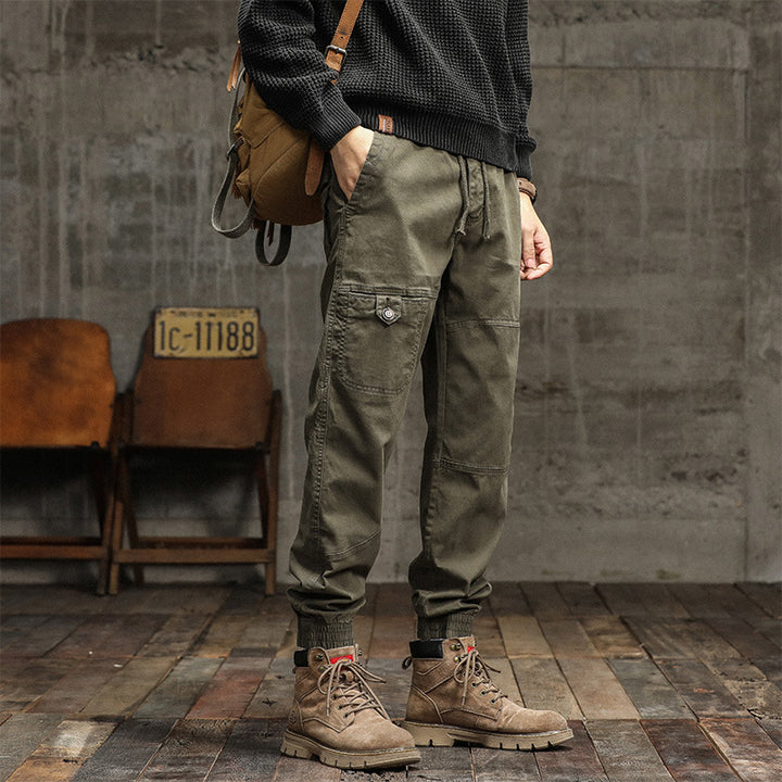 Herren Moderner Utility-Jogger mit elastischem Komfortbund, Kniepaneelen und Cargotasche Drune