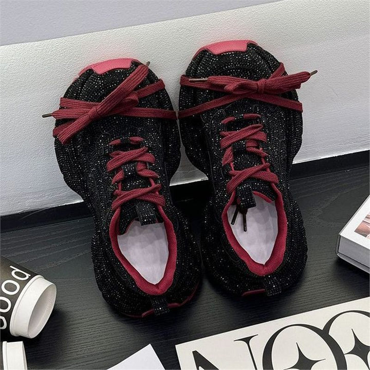 Damen Statement‑Sneaker mit strukturiertem Netz‑Mesh, überhöhter Plateau‑Sohle und gepolstertem Komfortfutter Drune