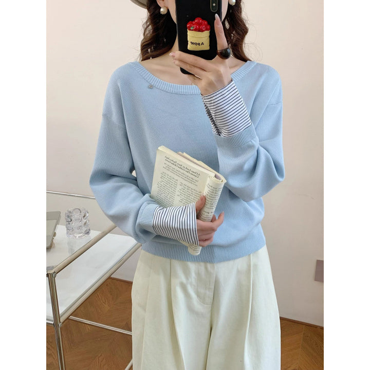 Damen lässiger Pullover mit abnehmbarem Innenarm Drune
