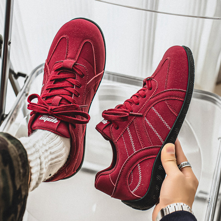 Herren retro-inspirierte Low-Top Freizeit-Sneaker mit Wildlederoptik, gepolstertem Knöchelkragen und griffiger Gummilaufsohle Drune