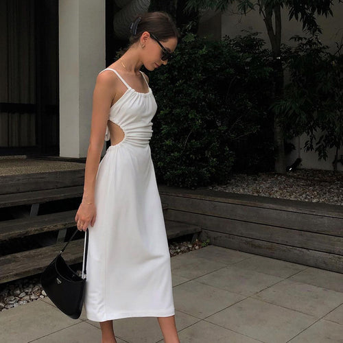 Damen Maxi-Kleid mit innovativem Cut-Out-Design Drune