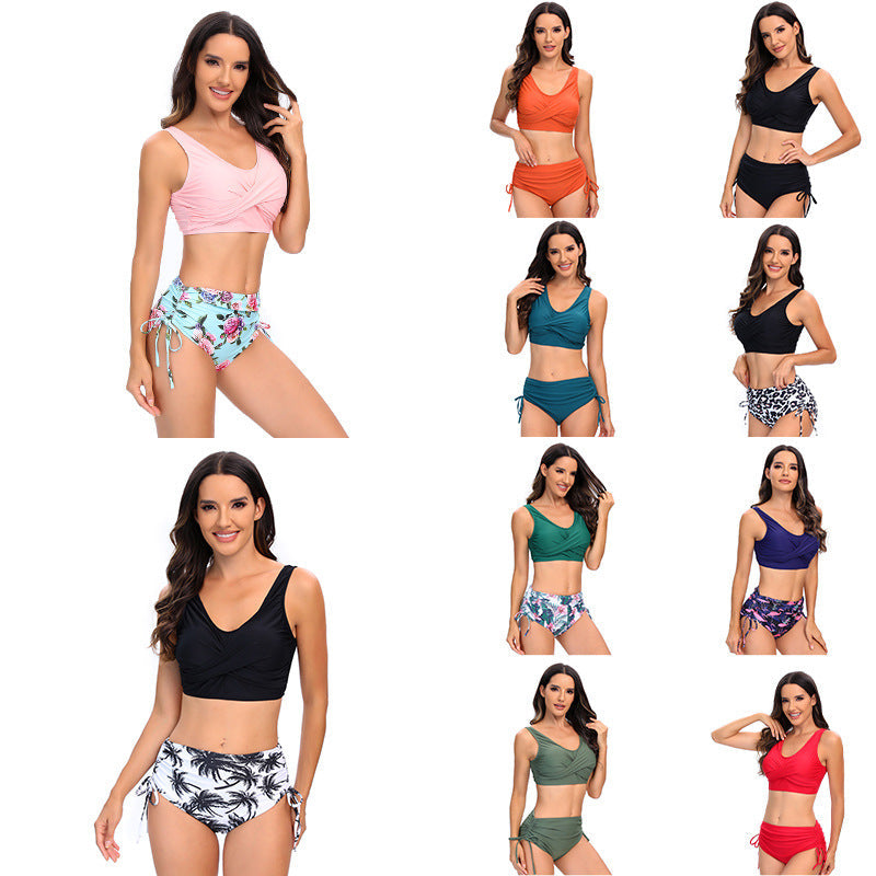 Damen Hochtailliertes Bikini-Set mit verstellbaren Trägern Drune