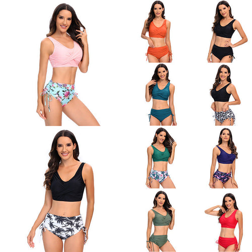 Damen Hochtailliertes Bikini-Set mit verstellbaren Trägern Drune