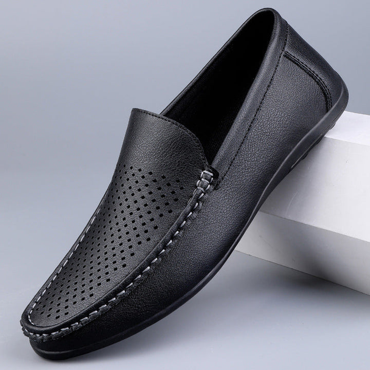 Herren Mokassins aus perforiertem Leder mit flexibler Sohle Drune