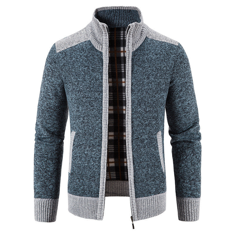 Herren Strickjacke mit hohem Kragen Drune