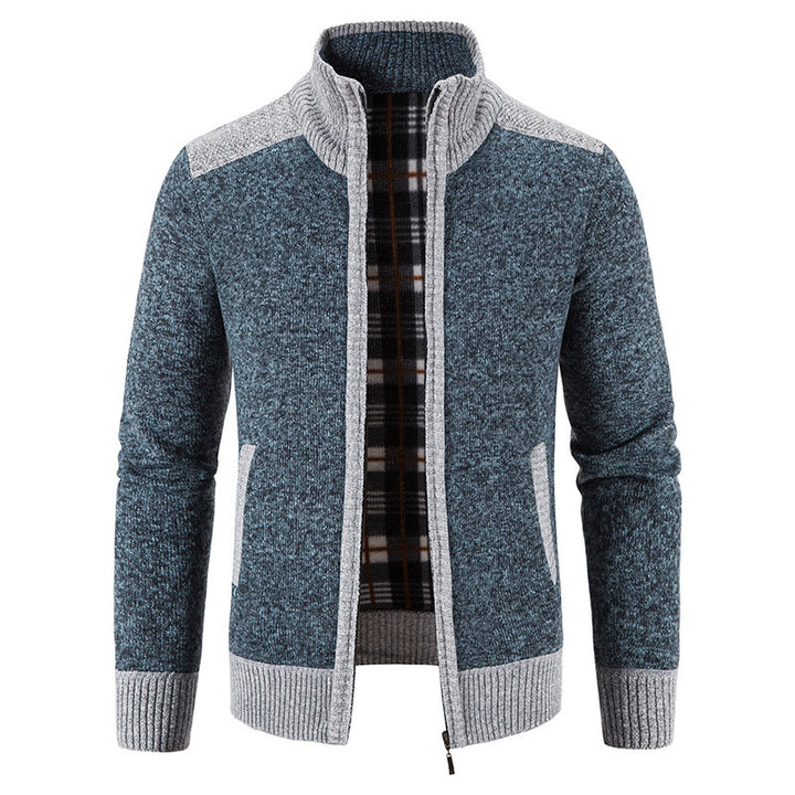 Herren Strickjacke mit hohem Kragen Drune