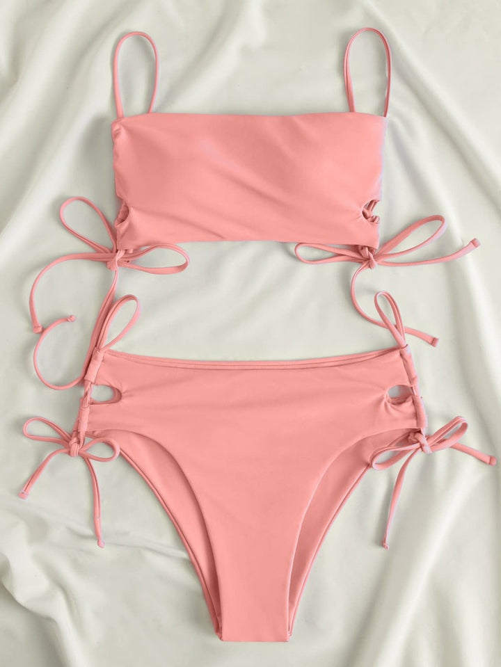 Damen Crop-Top Bikini mit verstellbaren Schnüren Drune