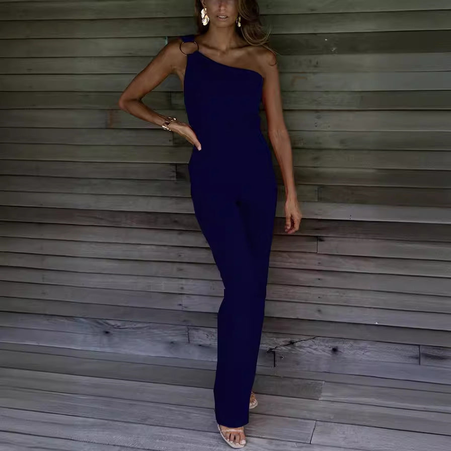 Damen Stylish Jumpsuit mit asymmetrischem Schnitt und eleganten Details Drune