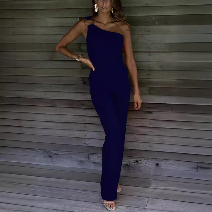 Damen Stylish Jumpsuit mit asymmetrischem Schnitt und eleganten Details Drune