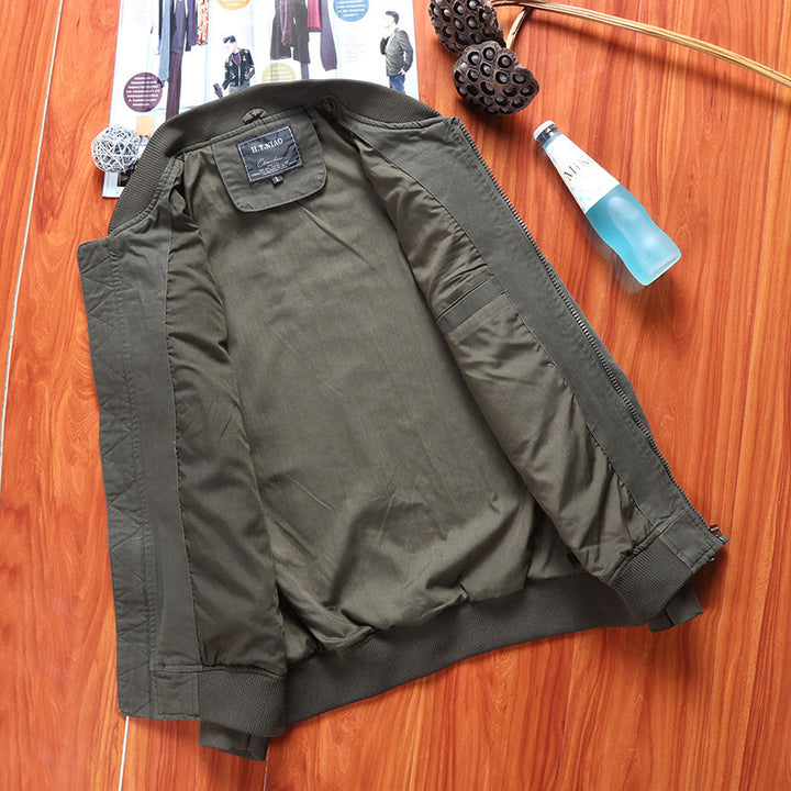 Herren Utility-Bomberjacke mit Badge-Applikationen, Ärmeltasche und Rippbündchen Drune