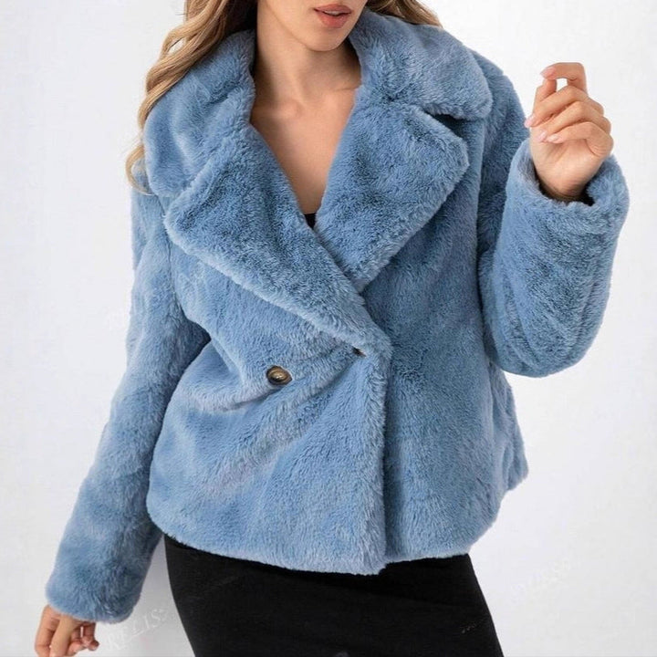 Drune | Damen Trendy Teddyjacke Weiche Mode Niedrig