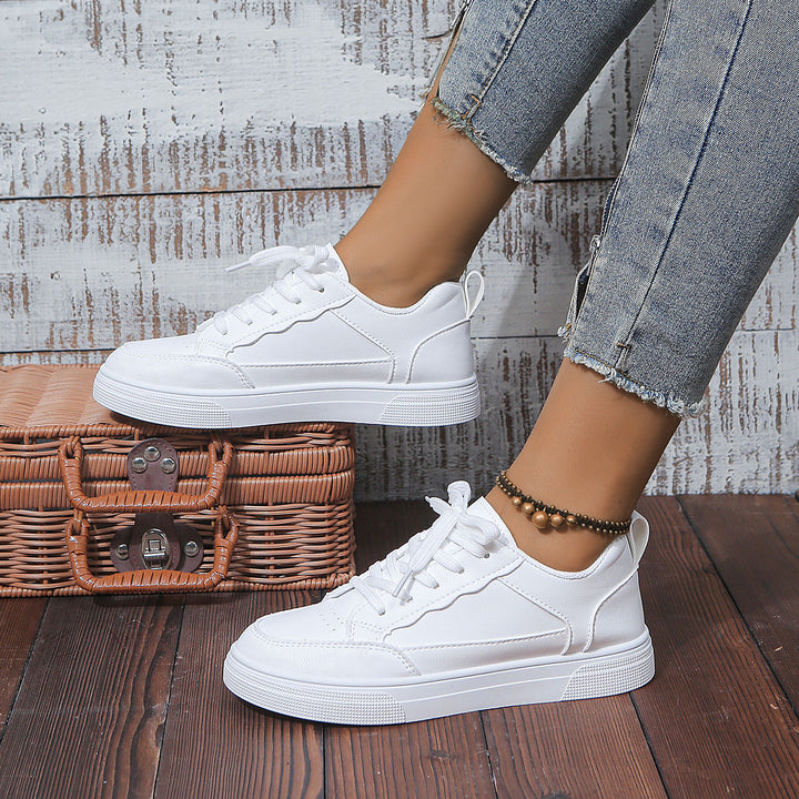 Damen Plateau‑Sneaker mit minimalistischer Lederoptik und gepolstertem Komfortfußbett Drune