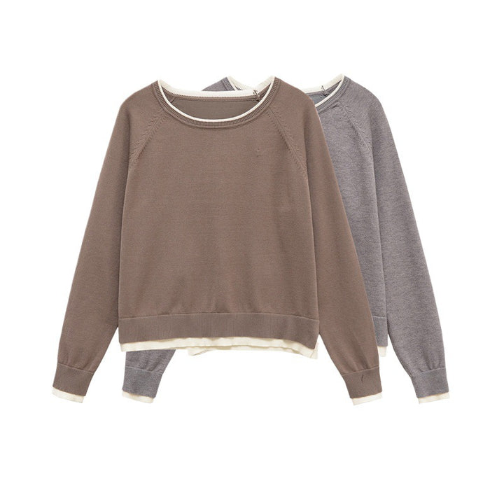 Damen modischer Sweatshirt mit doppellagigem Design Drune