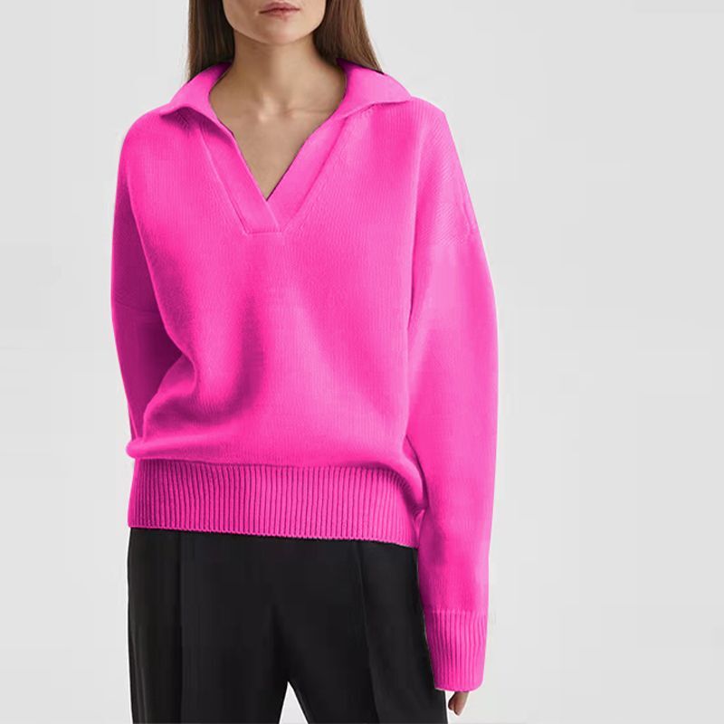 Damen feiner Strickpullover mit strukturiertem Gewebe Drune