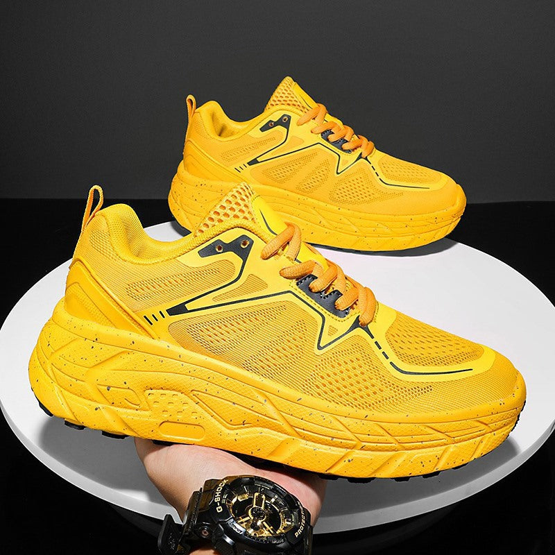 Unisex gedämpfter Plateausneaker mit atmungsaktivem Strickoberteil und gepolsterter Hohlkammersohle Drune