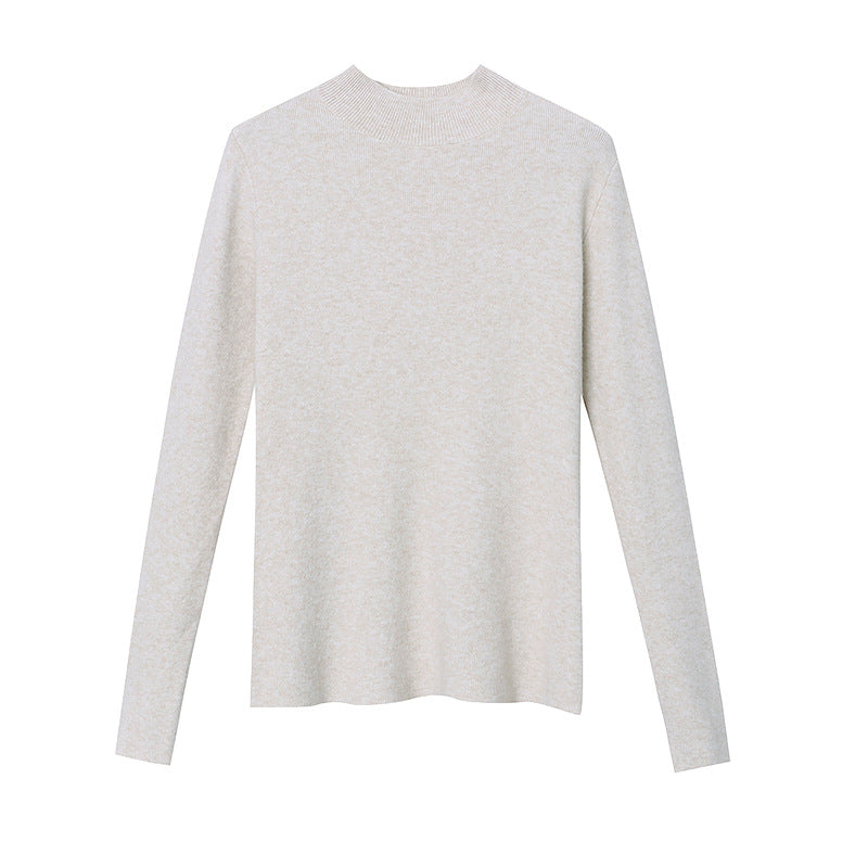 Damen eleganter Feinstrickpullover mit hohem Kragen Drune