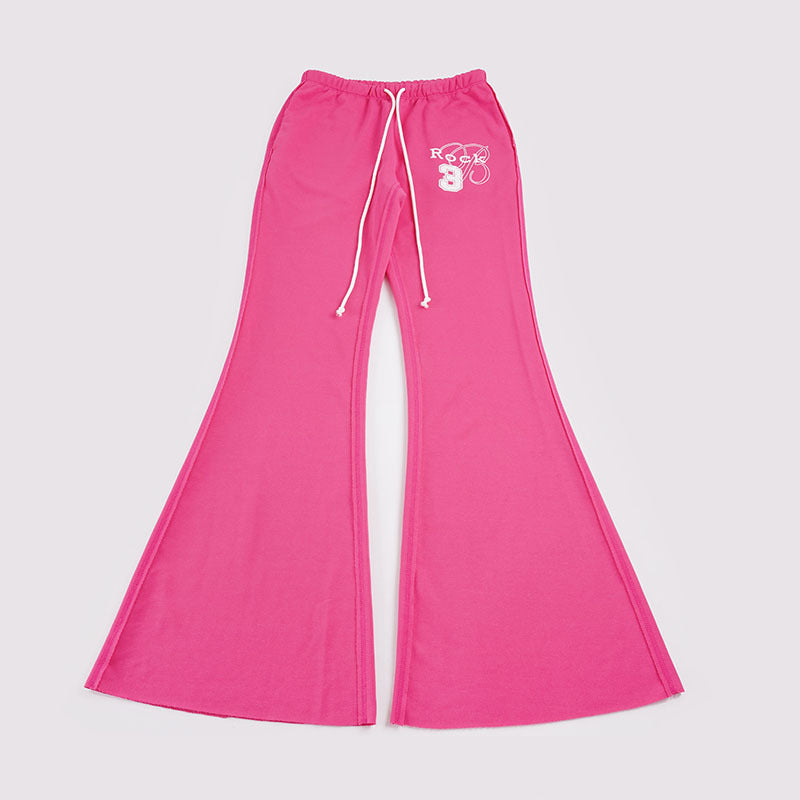 Damen nan ausgestellte Sweatpants mit extra weitem Schlag, elastischem Bund und Kordelzug Drune