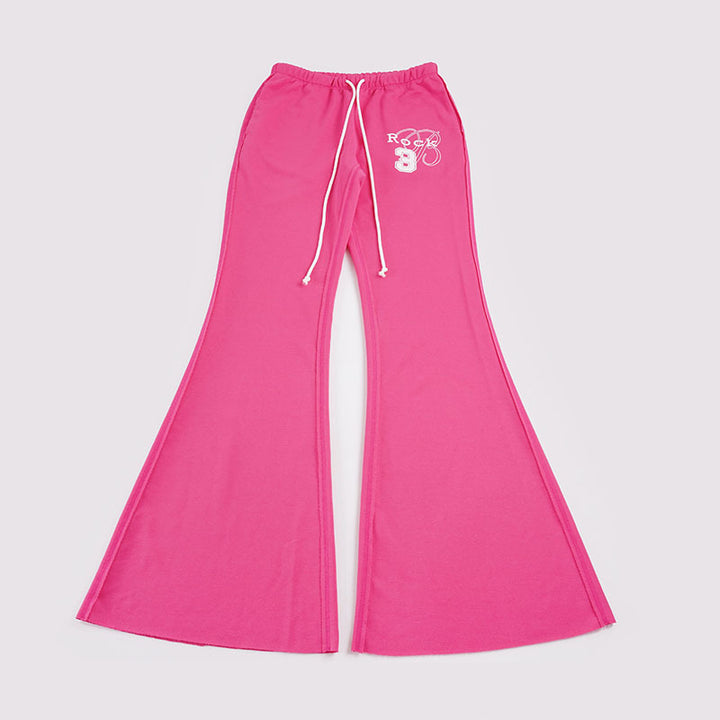 Damen nan ausgestellte Sweatpants mit extra weitem Schlag, elastischem Bund und Kordelzug Drune