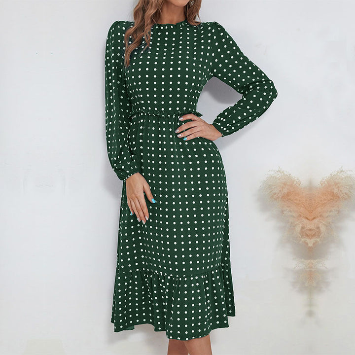 Damen Verspielt gemustertes Maxikleid mit Rüschendetails Drune
