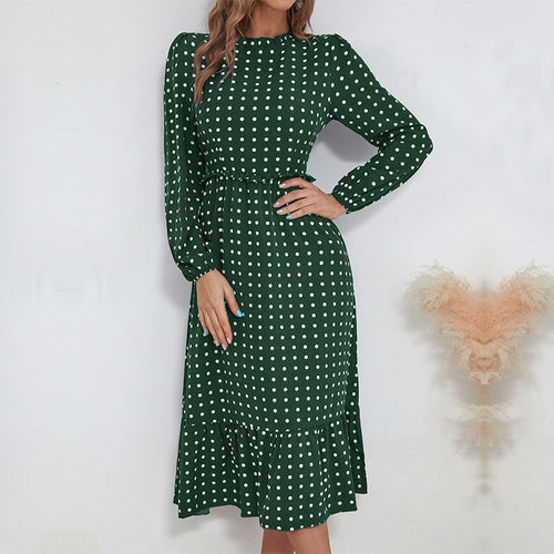Damen Verspielt gemustertes Maxikleid mit Rüschendetails Drune