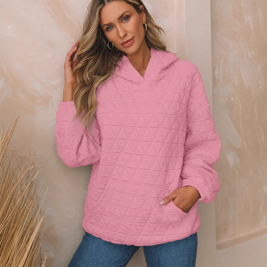 Damen Gepolsterter Stepp-Kapuzenpullover mit Kängurutasche Drune