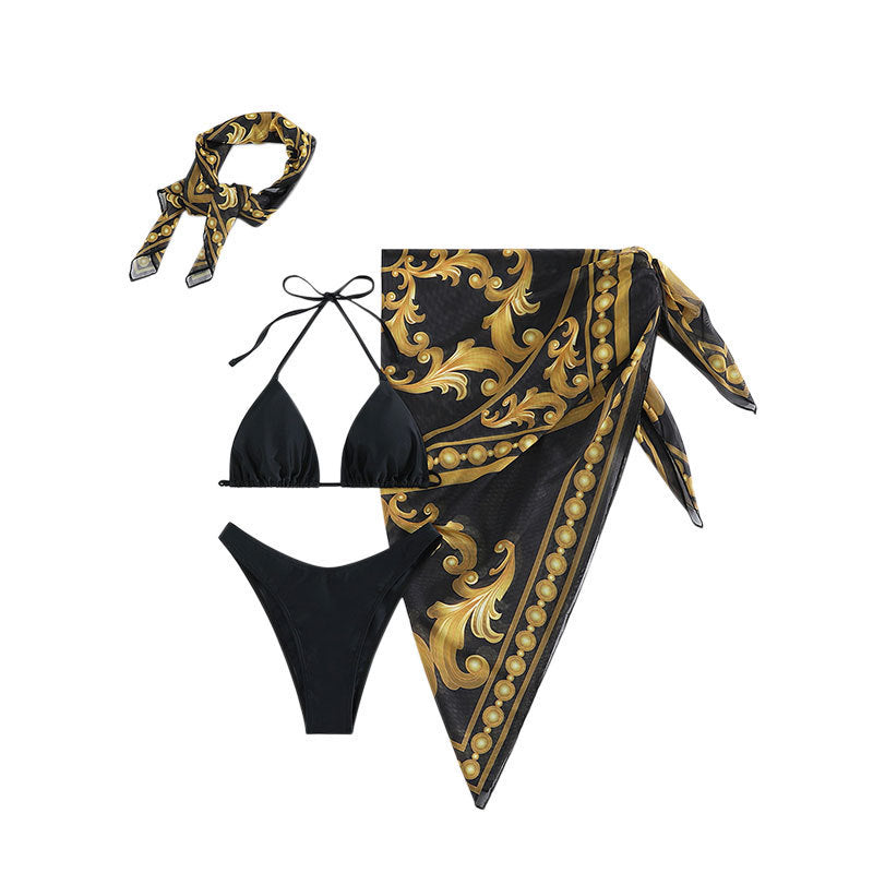 Damen Triangel-Bikini mit eleganter Wickelrock-Optik Drune